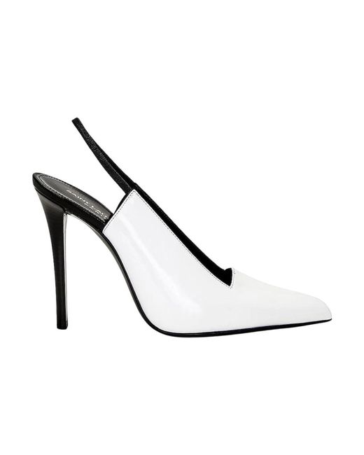 Saint Laurent White Elegant Slingback Pumps