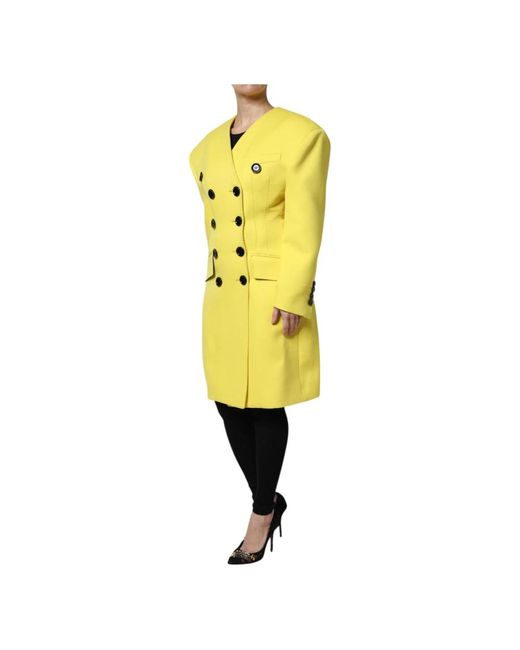 Dolce & Gabbana Double-Breasted Coats in het Yellow