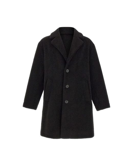Herno Jassen ,Zwart ,Wol Mohair Wool Singlebreast Coat in het Black voor heren