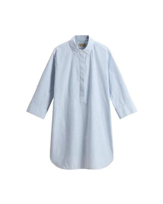Woolrich Blue Shirt Dresses