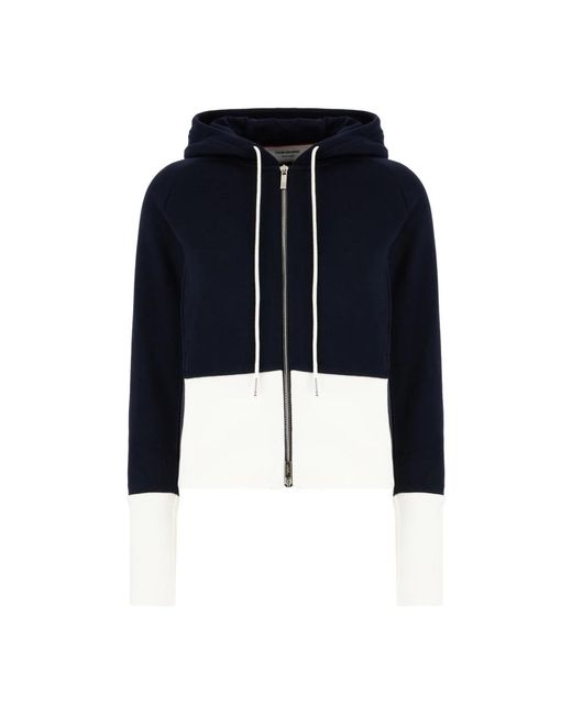 Thom Browne Hoodies & Sweatvesten ,Blauw ,Katoen Stijlvolle Sweatshirt Voor Mannen in het Blue