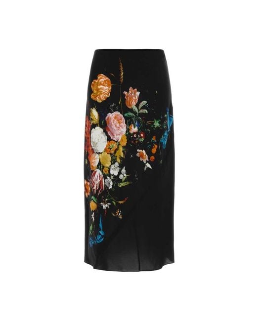 Dries Van Noten Black Midi Skirts