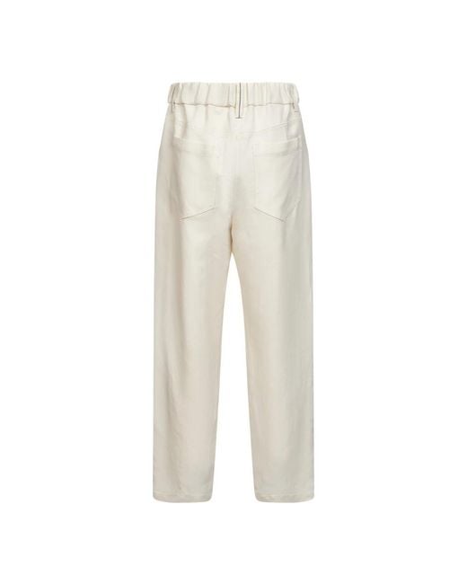 Brunello Cucinelli Natural Straight Trousers