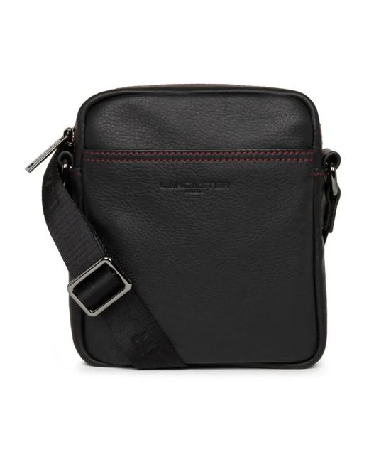 Lancaster Black Cross Body Messenger for men