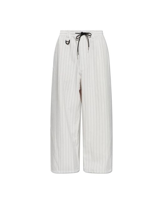 Y-3 Pinstripe Broeken in het Gray