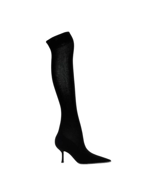 Rene Caovilla Black Over-The-Knee Boots