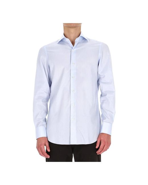 Finamore 1925 Blue Formal Shirts for men