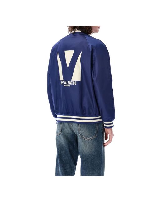 Valentino Garavani Blue Bomber Jackets for men