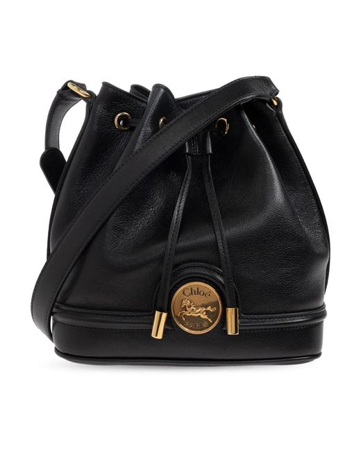 Chloé Black Pferdemedaille Tasche Typ Eimer