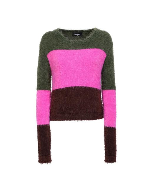 DSquared² Pink Round-Neck Knitwear