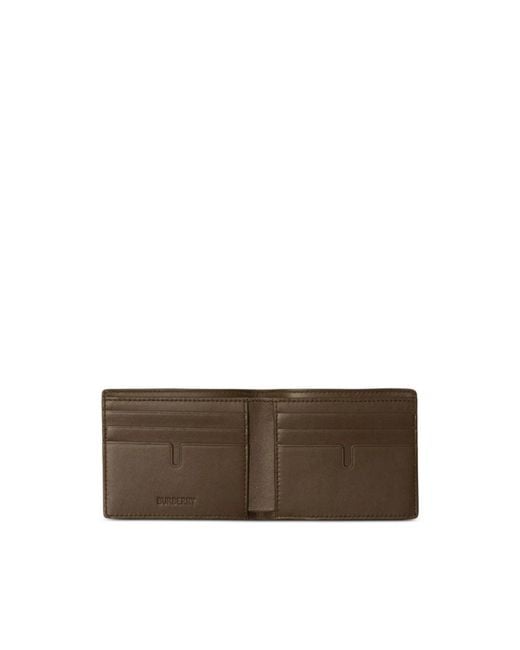 Burberry Natural Archive Check Print Bi-Fold Wallet With Internal Card Slots for men
