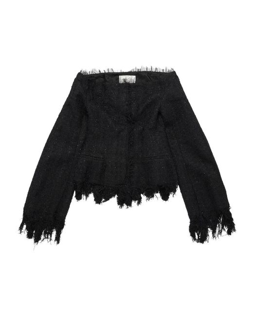 MATIERES FECALES Black Tweed Jackets