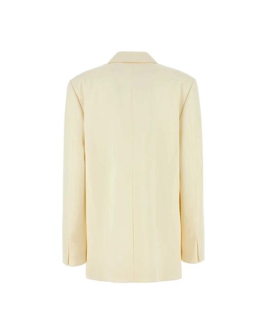 Jil Sander Jassen ,Wol Crèmekleurige Wollen Blazer in het Natural