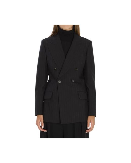 Gucci Jassen ,Zwart ,Wol Pinstripe Wool Jacquard Jacket in het Black