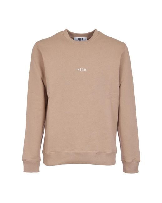 MSGM Natural Round-Neck Knitwear for men