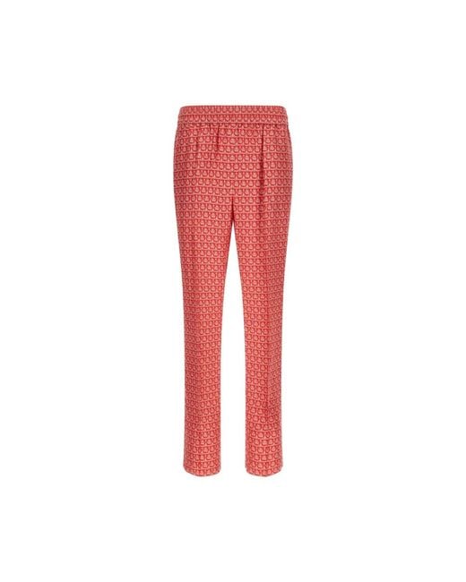 Ferragamo Red Slim-Fit Trousers