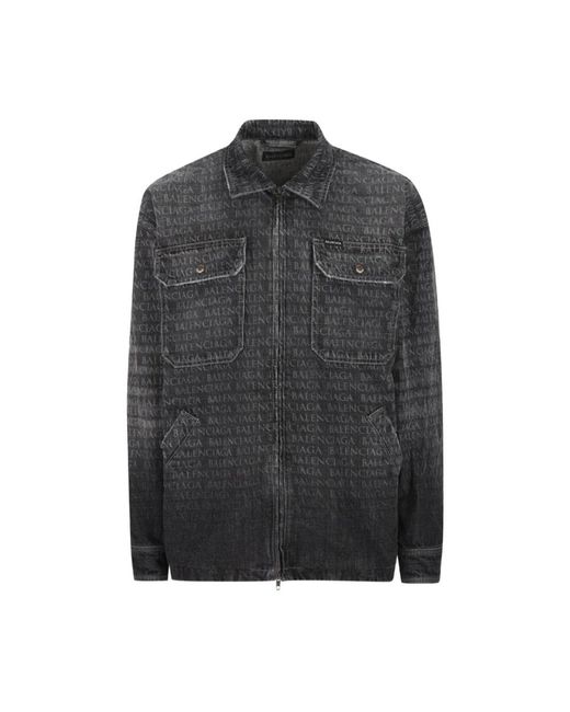 Balenciaga Gray Denim Shirts for men