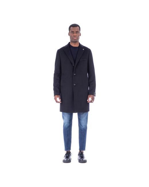 Tagliatore Blue Single-Breasted Coats for men