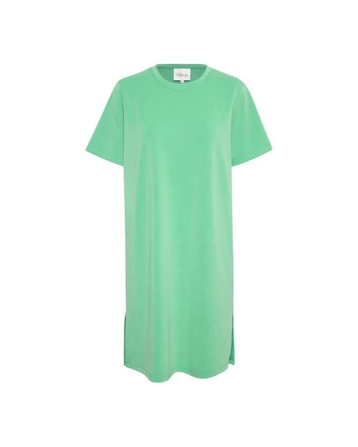 My Essential Wardrobe Green Grünes ellemw kleid mit kurzen ärmeln