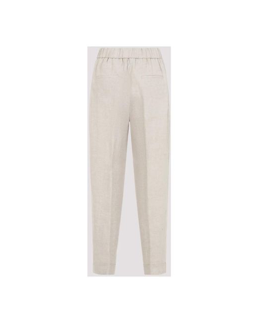 Peserico White Straight Trousers