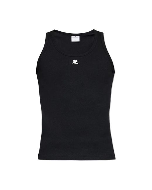 Courreges Mouwloos T-Shirt in het Black voor heren
