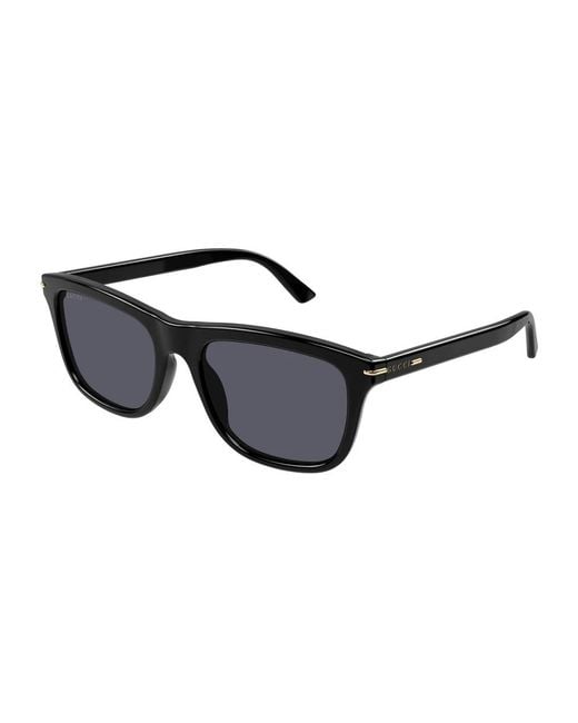Gucci Black GG1444S Linea Lettering Sunglasses for men