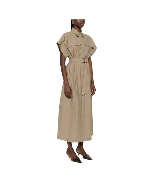 Brunello Cucinelli Natural Midi Dresses