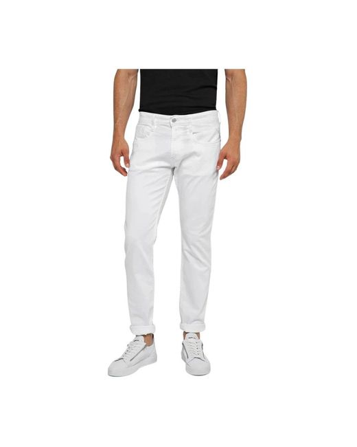 Replay Black Straight Trousers for men