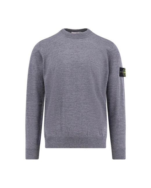Stone Island Gray Round-Neck Knitwear for men