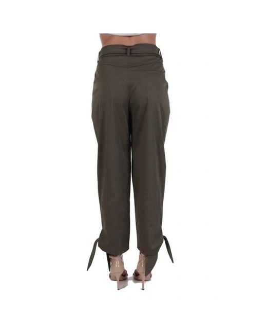 Marella Broeken ,Groen ,Wol Motrice Broek Met Riem in het Black