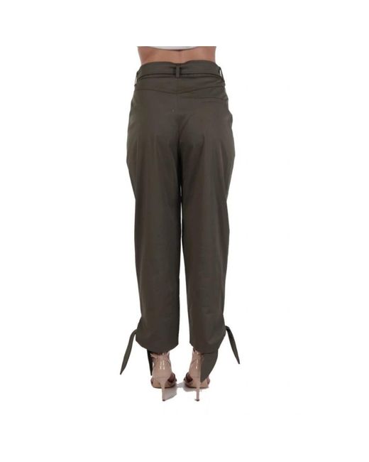 Marella Broeken ,Groen ,Wol Motrice Broek Met Riem in het Black