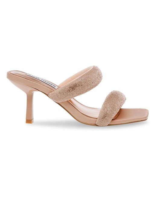 Steve Madden White Heeled Mules