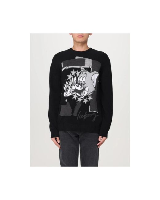 Iceberg Black Round-Neck Knitwear for men