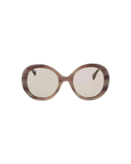 Max Mara Natural Creme Damen Runde Sonnenbrille Uv-Schutz