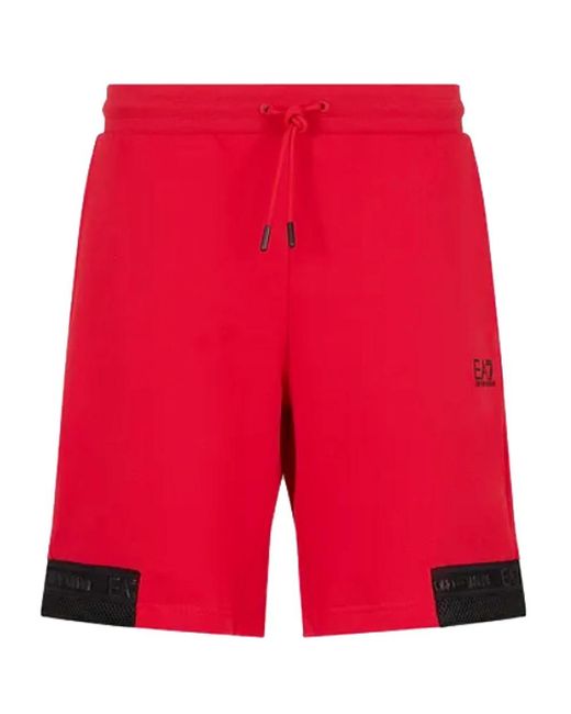 EA7 Red Casual Shorts for men