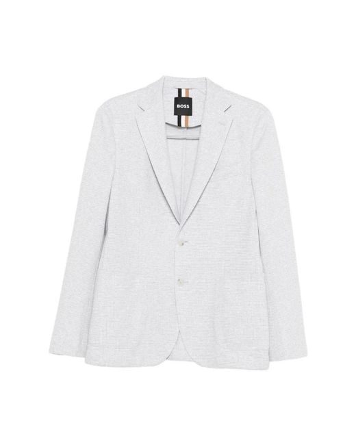 HUGO Jassen ,Grijs ,Polyester Stijlvolle Polyesterjas in het White voor heren