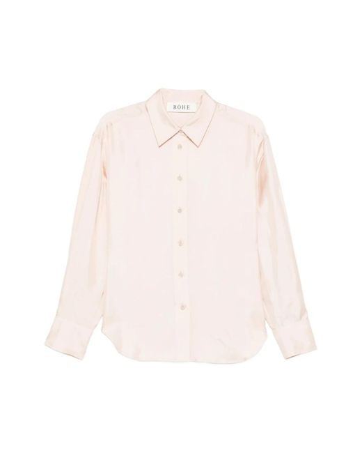 Rohe Overhemden ,Roze ,Zijden Blouse in het Pink