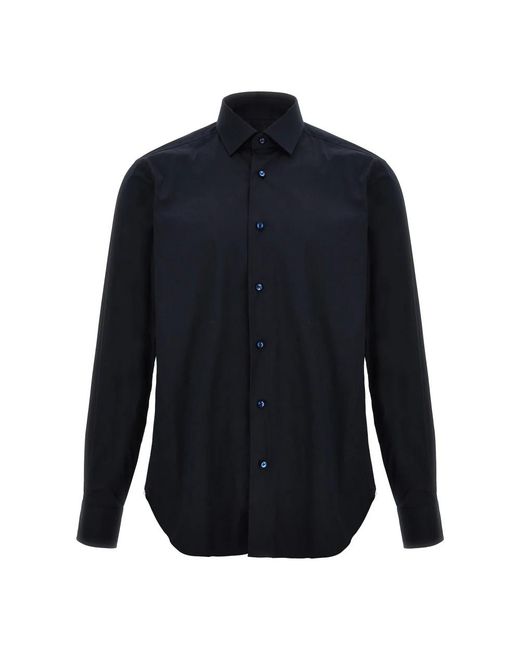 Barba Napoli Poplin Overhemd in het Blue voor heren