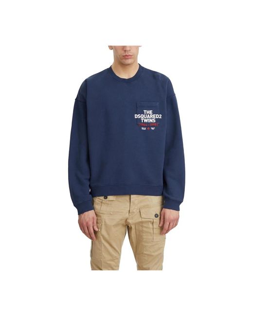 DSquared² Twins Rundhals-Sweatshirt in Blue für Herren
