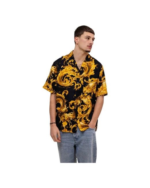 Versace Jeans Couture Metallic Short Sleeve Shirts for men