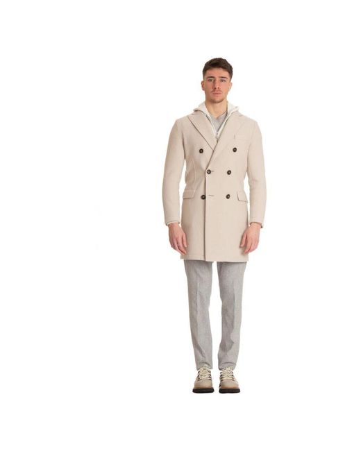 Eleventy Natural Double-Breasted Coats for men