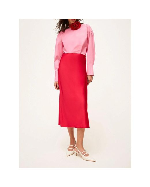 Actitude Red Midi Skirts