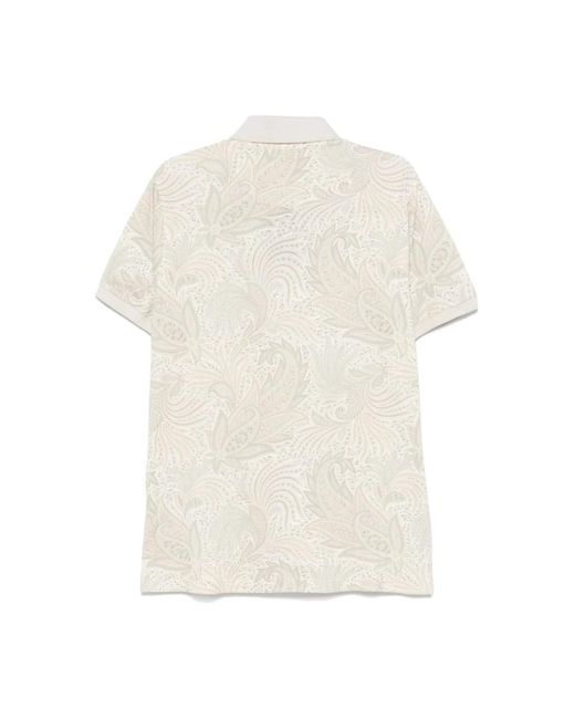 Etro Tops ,Katoen Roma Polo Met Groene Amoeben in het White voor heren