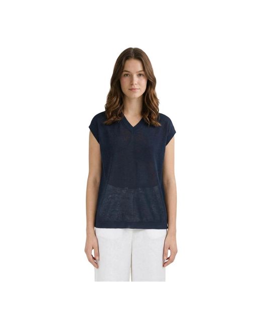 Weekend by Maxmara Blue V-Neck Knitwear