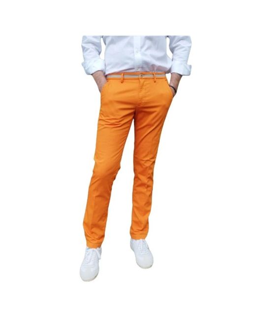 Mason's Broeken ,Oranje ,Katoen Slim Torino University Broek in het Orange voor heren