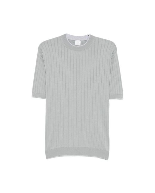 Eleventy Rippstrick-Pullover Mit Hohem Kragen in Gray für Herren