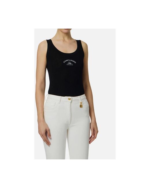 Elisabetta Franchi Black Sleeveless Tops