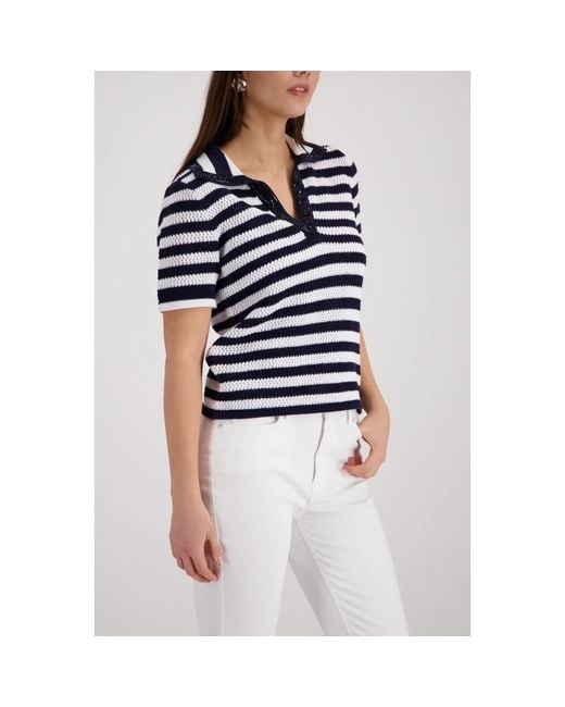 Monari Ajour Polo Pullover in het Blue