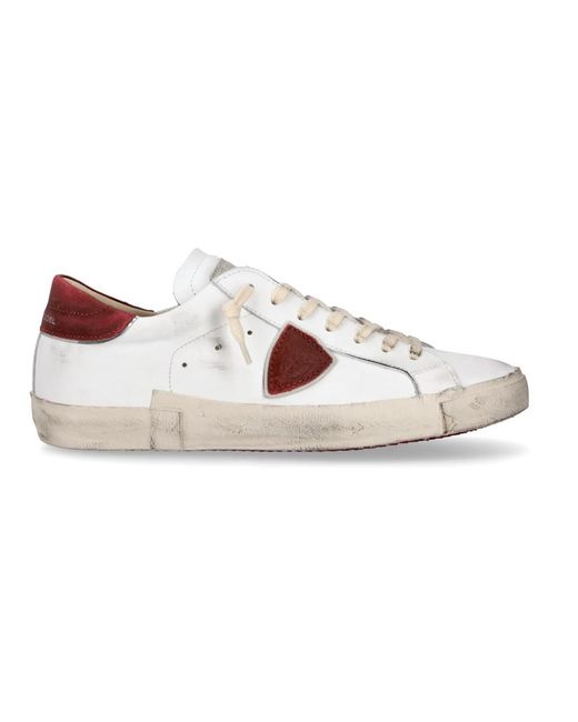 Philippe Model Street style leder sneakers weiß rot in White für Herren