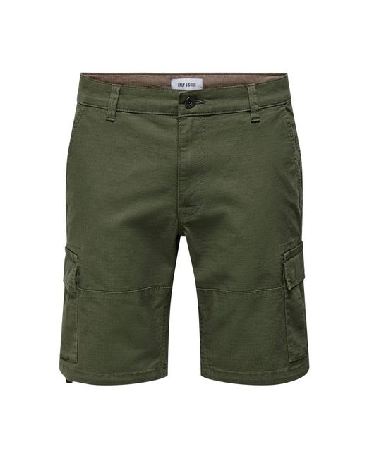 Only & Sons Cargo bermuda shorts für männer in Green für Herren